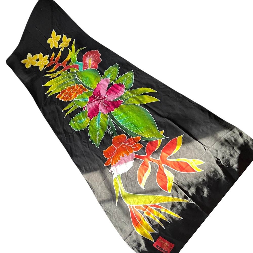 Island Style Hawaii‎ Floral Scarf Wrap Sarong Shawl Colorful Print 22" x 74"
